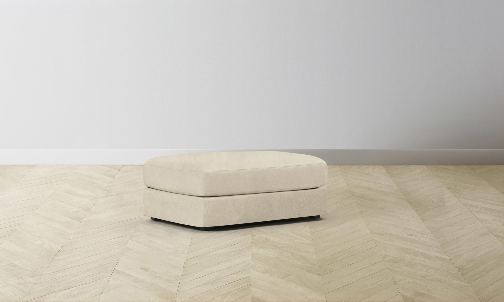 The Varick Ottoman - Tuscan Leather Bisque