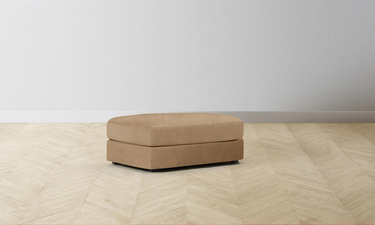 The Varick Ottoman - Tuscan Leather Camel