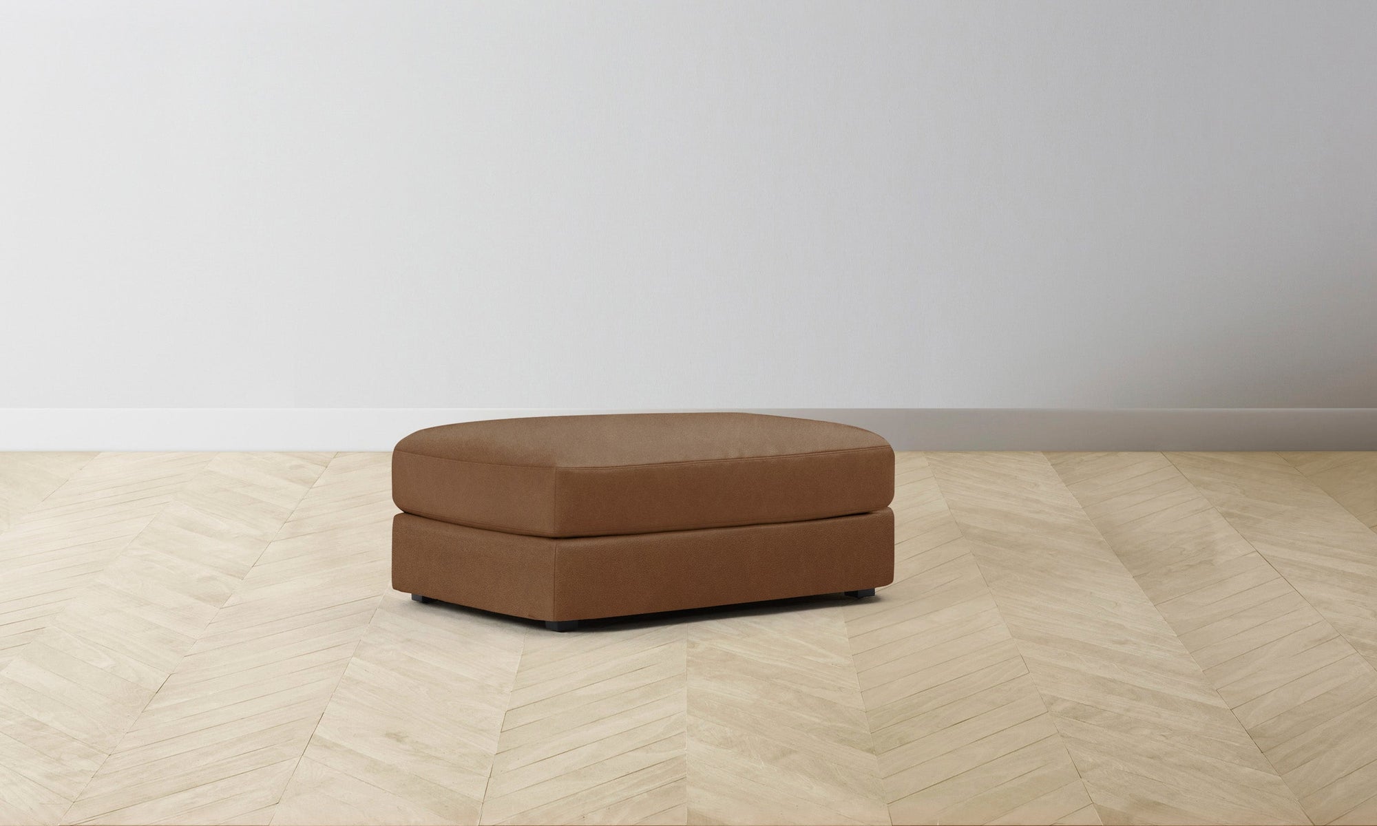 The Varick Ottoman - Tuscan Leather Cognac