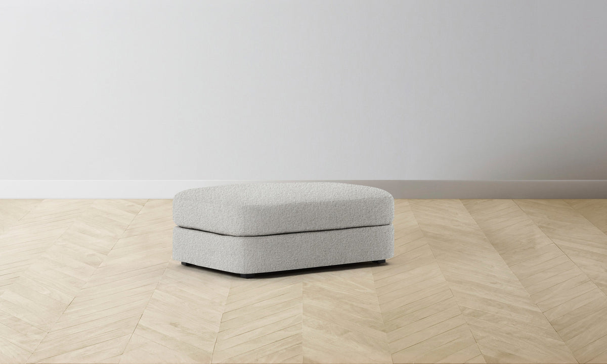 The Varick Ottoman - Woolen Bouclé Cliff