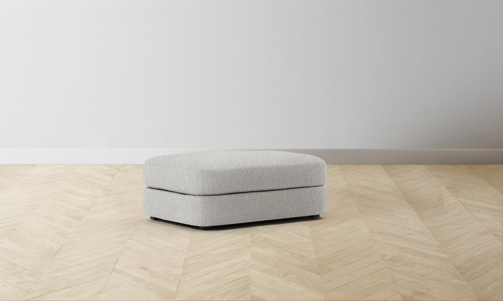 The Varick Ottoman - Woolen Bouclé Cliff