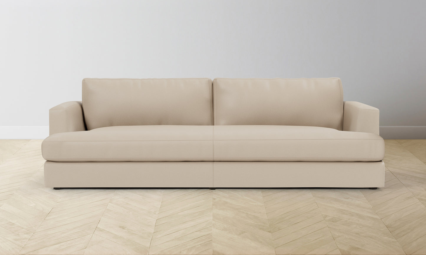 The Varick Sofa - Pebbled Leather Stone