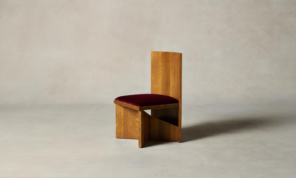 The Venice Chair - Mohair Crimson