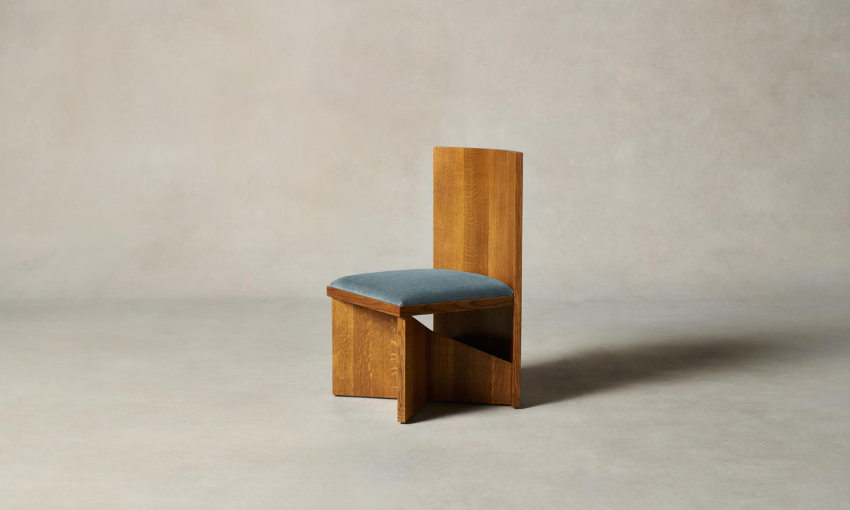 The Venice Chair - Mohair Slate Blue