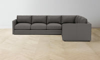 The Warren Sectional - Pebbled Leather Ash