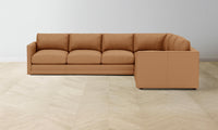 The Warren Sectional - Pebbled Leather Latte