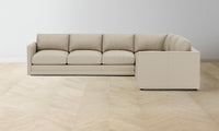 The Warren Sectional - Pebbled Leather Stone