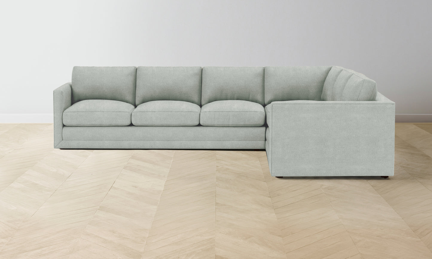 The Warren Sectional - Performance Melange Weave Seaglass