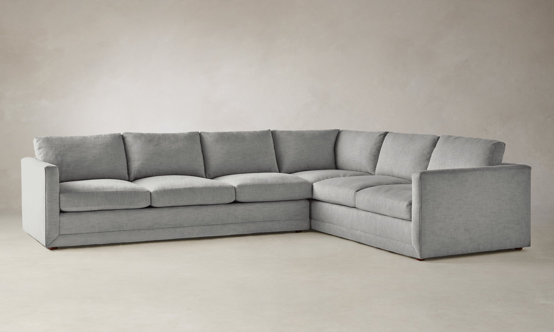 l-shaped sectional in grey linen - warren sectional