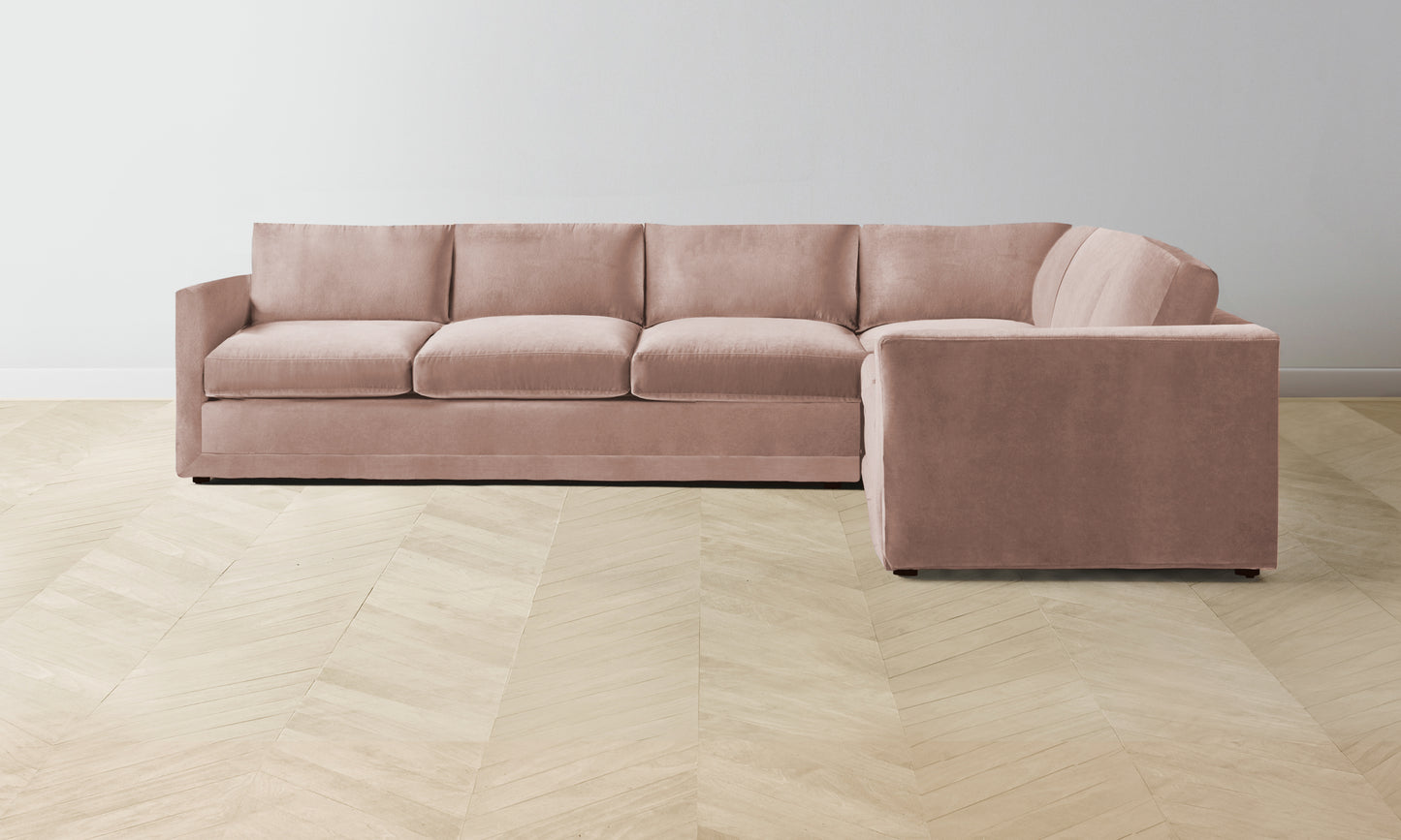 The Warren Sectional - Performance Velvet Dusty Rose