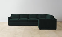 The Warren Sectional - Performance Velvet Emerald