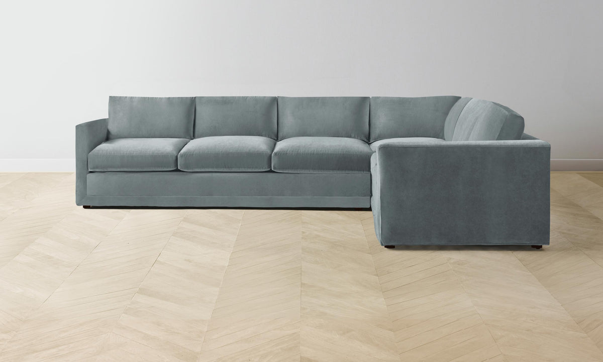 The Warren Sectional - Performance Velvet Seafoam