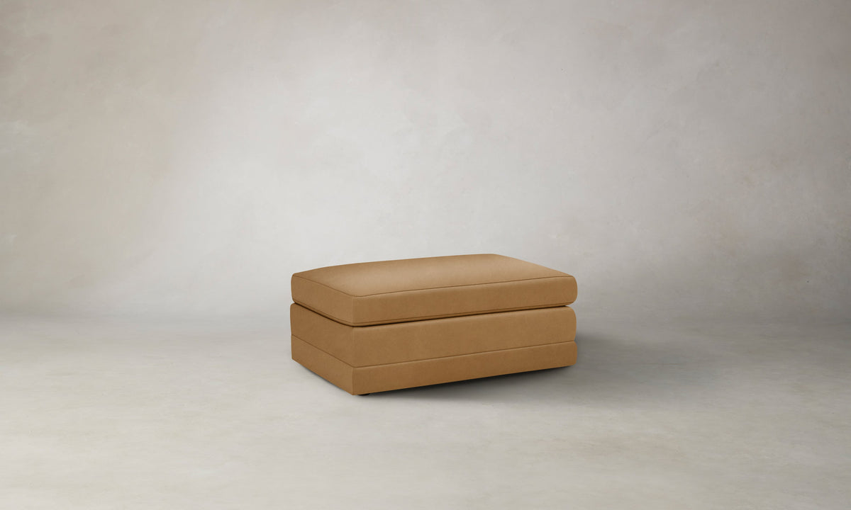 The Warren Ottoman - Costa Leather Nutmeg