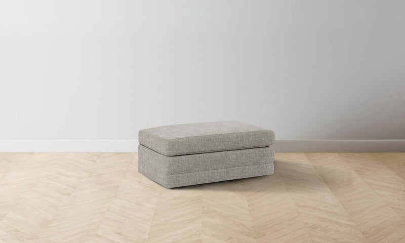 The Warren Ottoman - Heritage Belgian Linen Agate