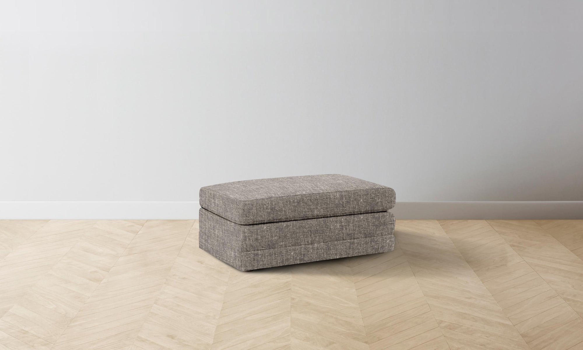 The Warren Ottoman - Belgian Linen Carob