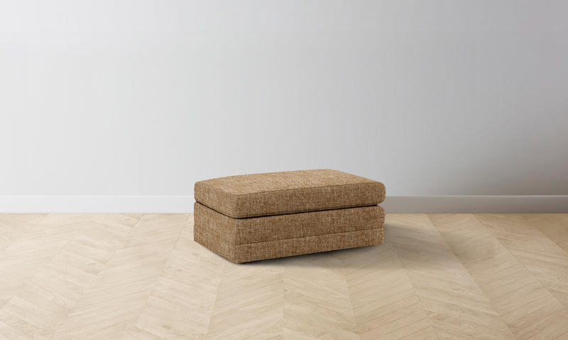 The Warren Ottoman - Heritage Belgian Linen Chai