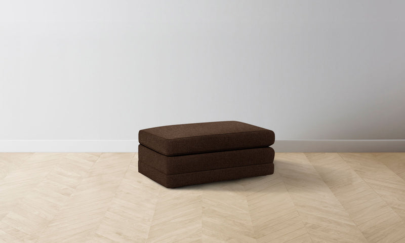 The Warren Ottoman - Italian Brushed Wool Cocoa