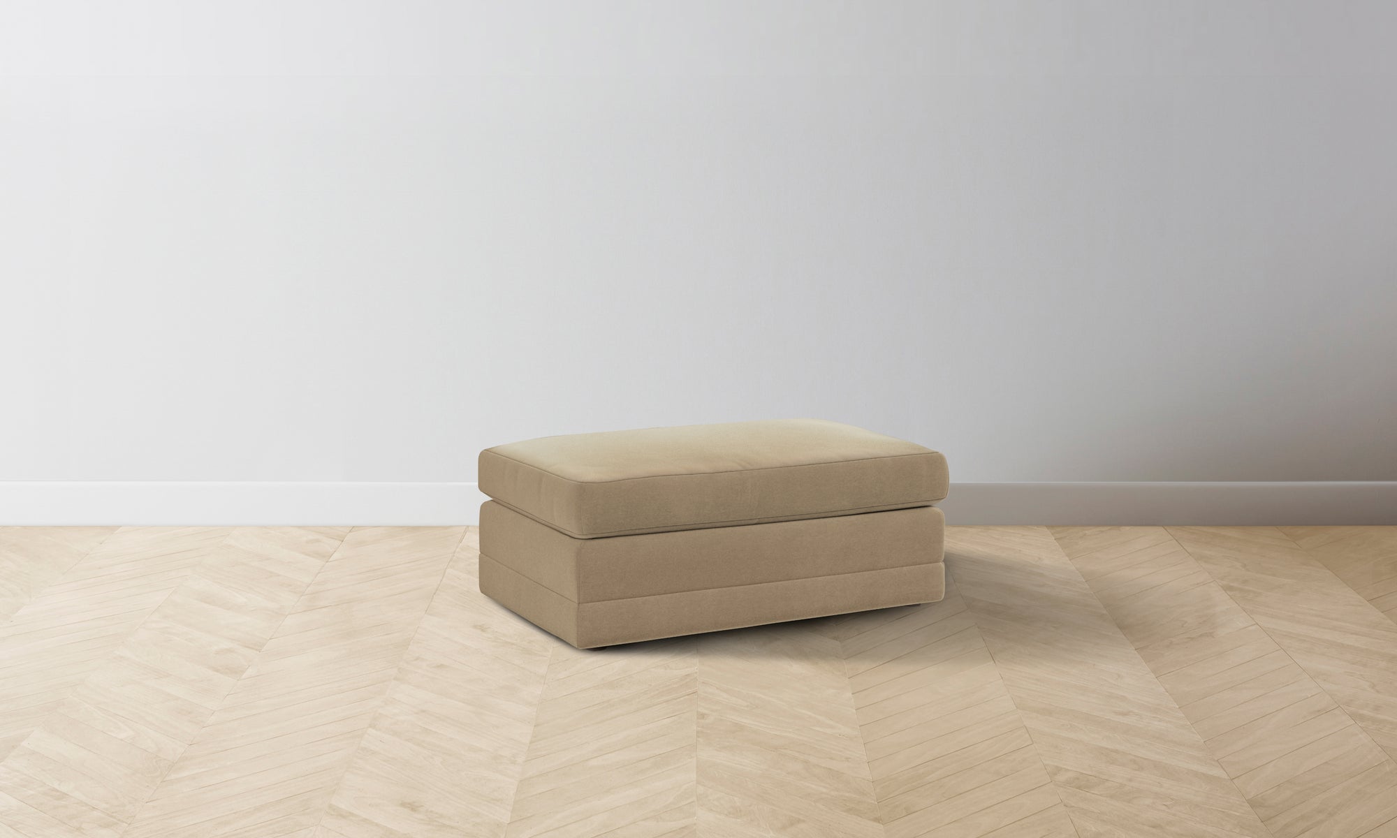 The Warren Ottoman - Mohair Almond