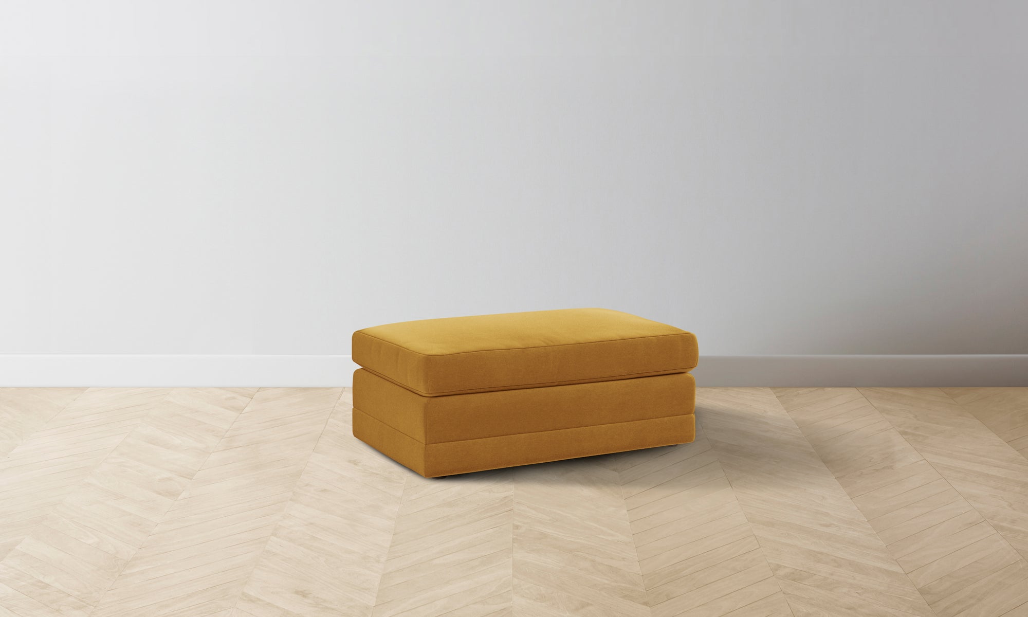 The Warren Ottoman - Mohair Amber