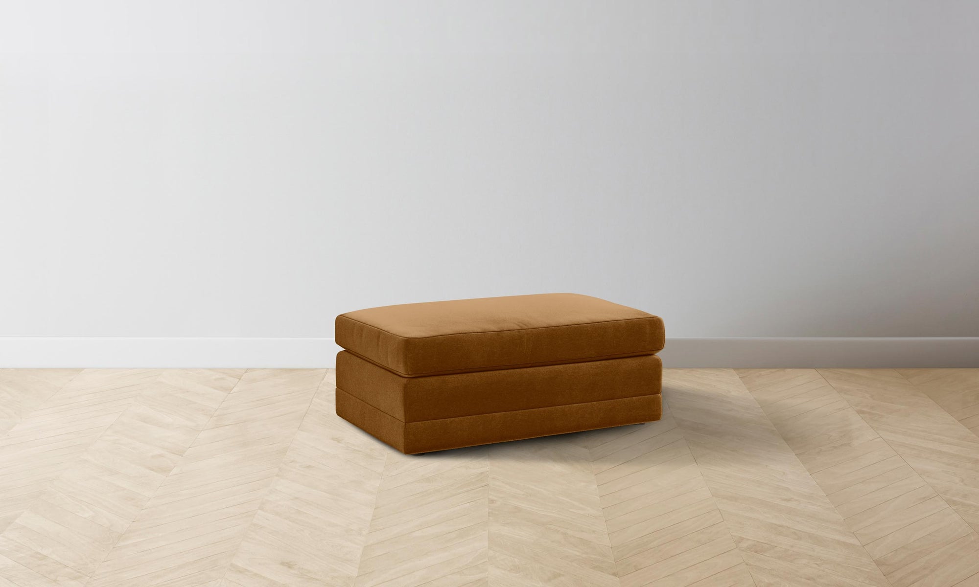 The Warren Ottoman - Mohair Brown Sugar