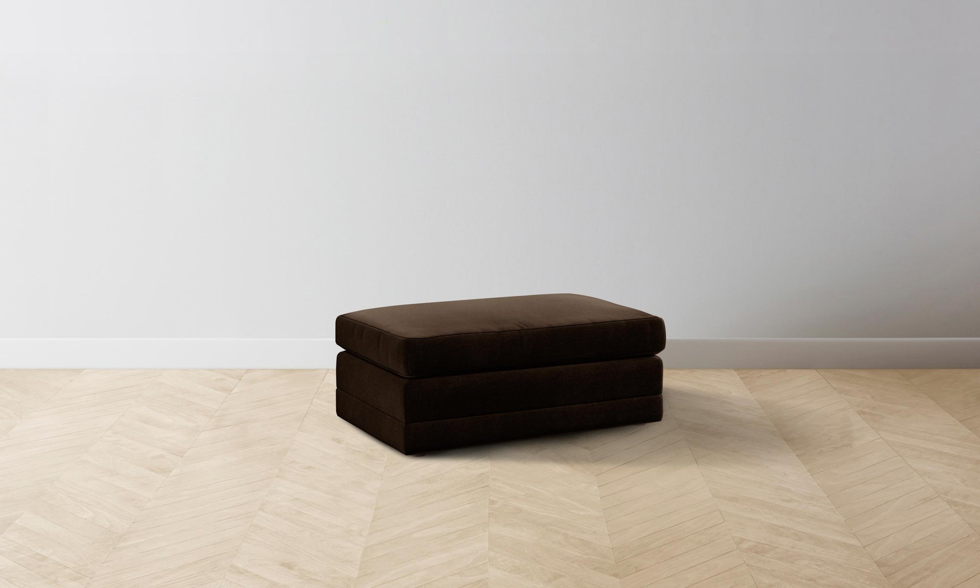 The Warren Ottoman - Mohair Chocolate