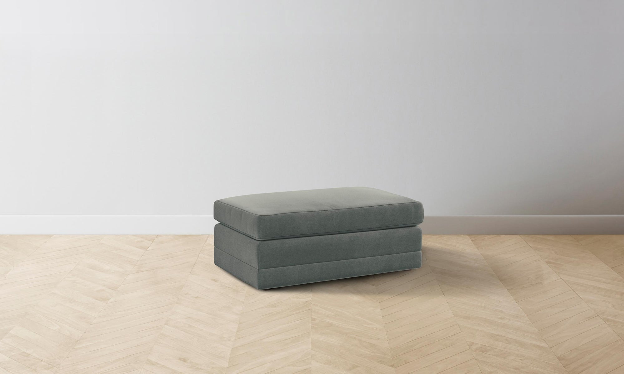 The Warren Ottoman - Mohair Fog