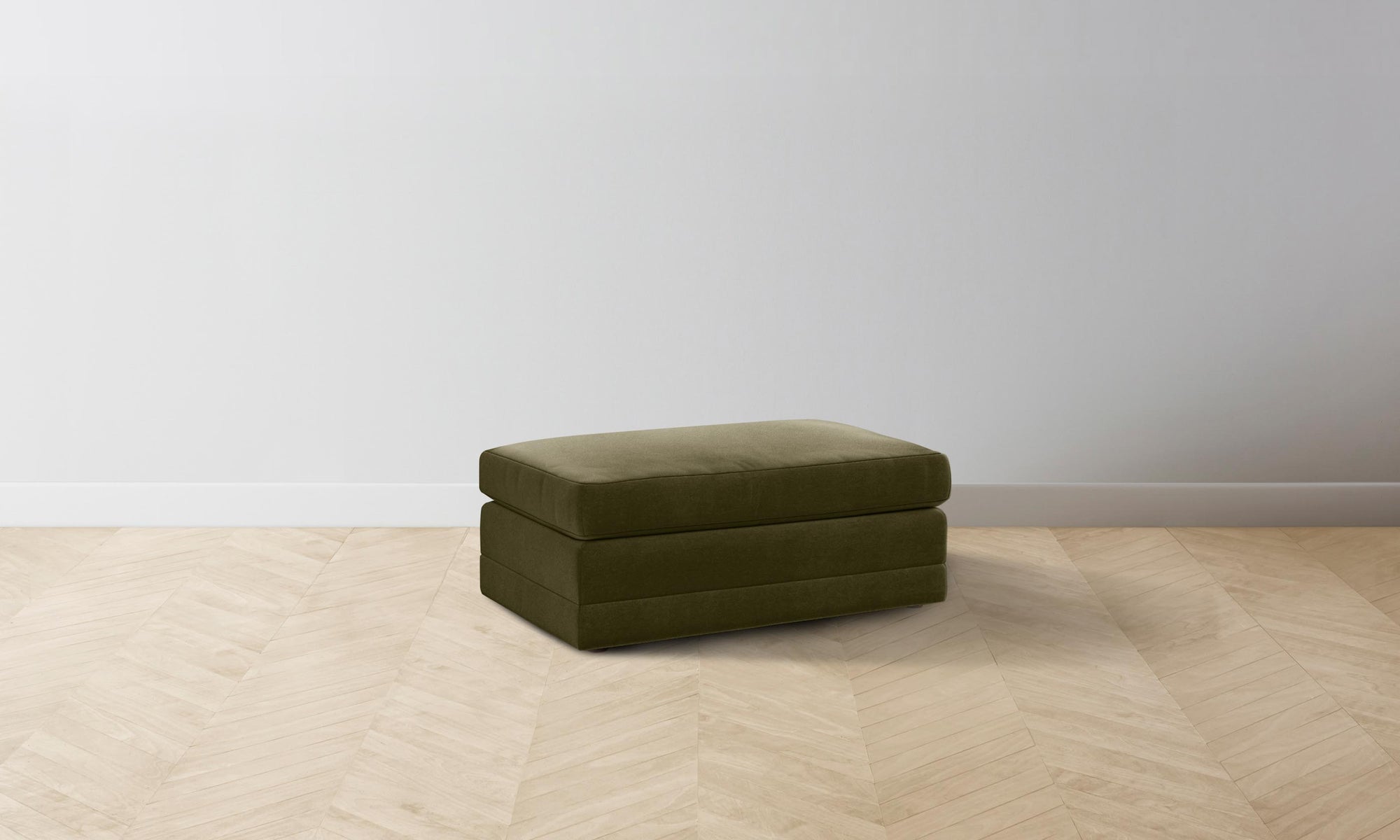 The Warren Ottoman - Mohair Moss