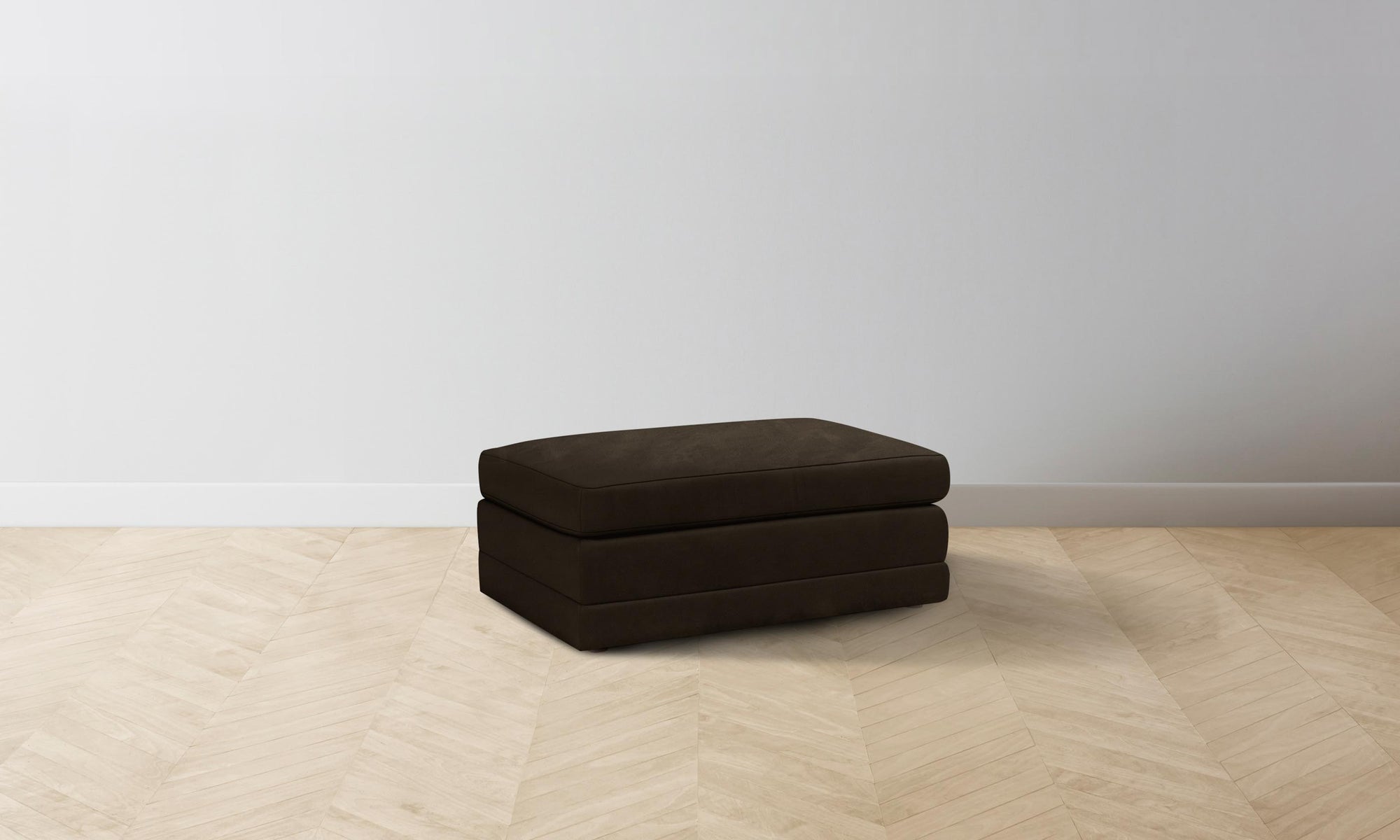 The Warren Ottoman - Nubuck Leather Espresso