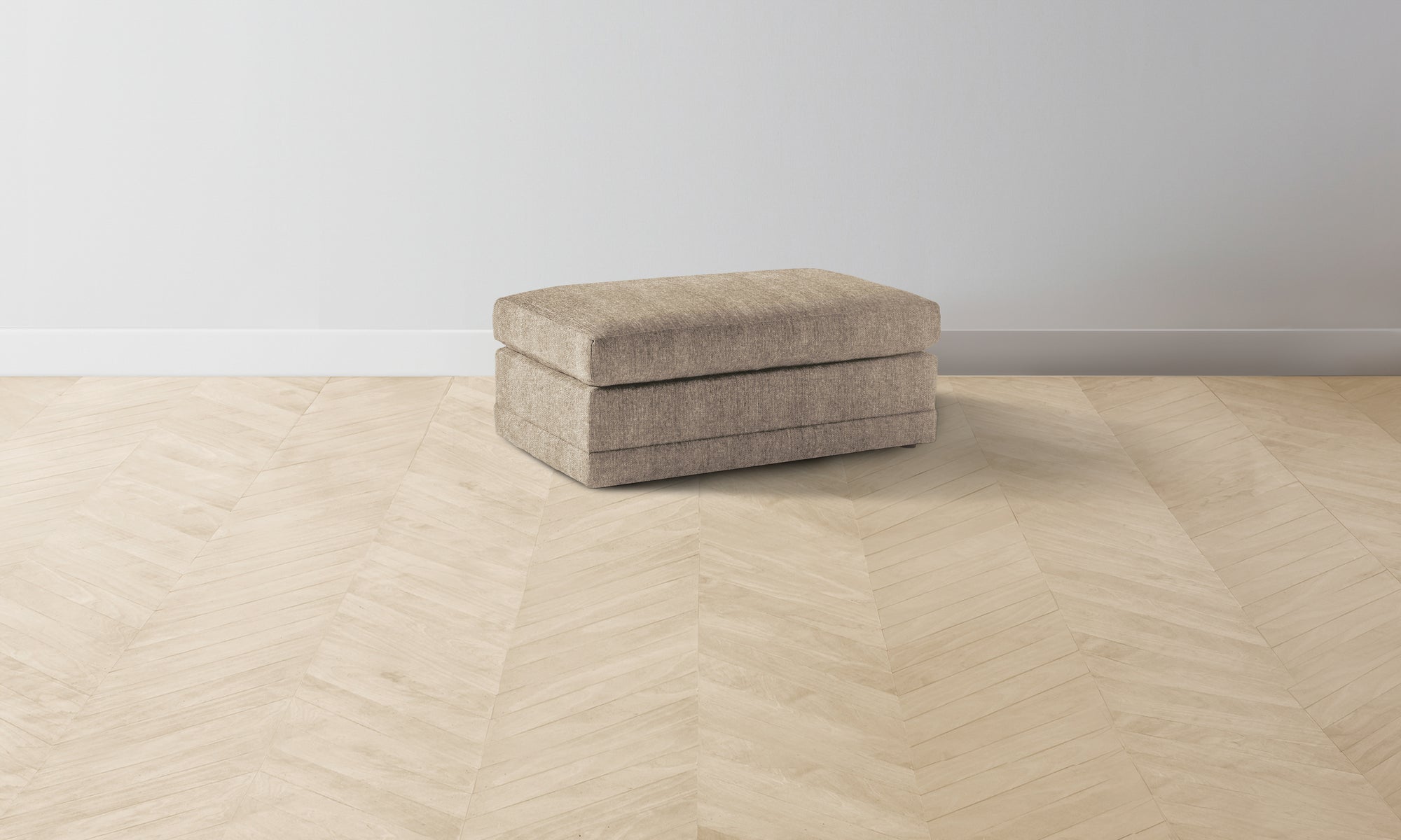 The Warren Ottoman - Performance Basketweave Malt