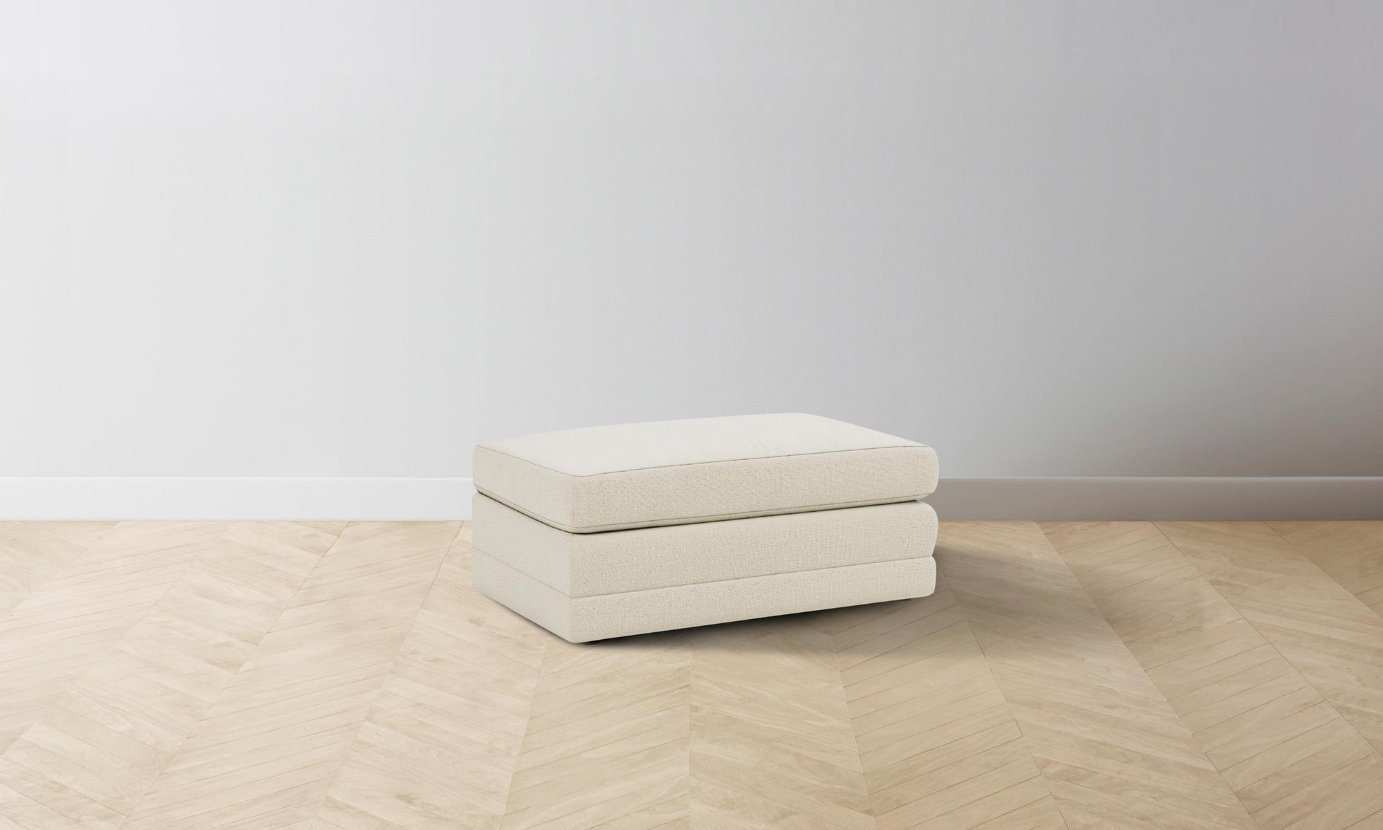 The Warren Ottoman - Performance Linen Weave Prairie