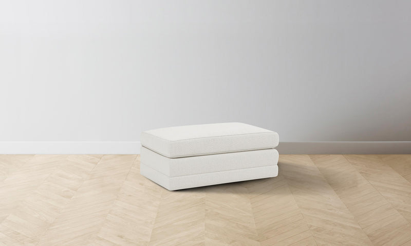 The Warren Ottoman - Performance Linen Weave Flour
