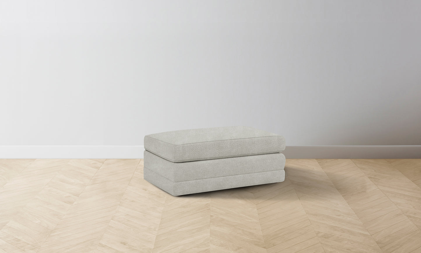 The Warren Ottoman - Performance Melange Weave Flint