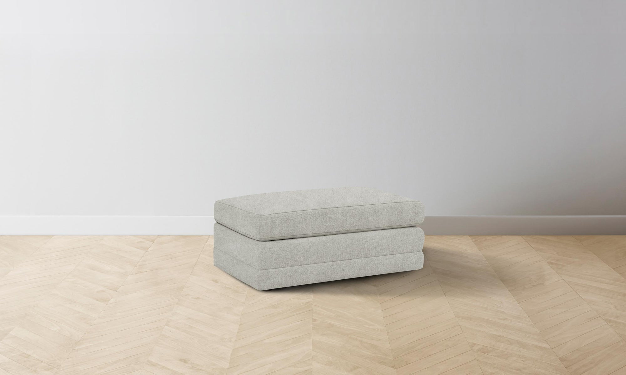 The Warren Ottoman - Performance Mélange Weave Flint