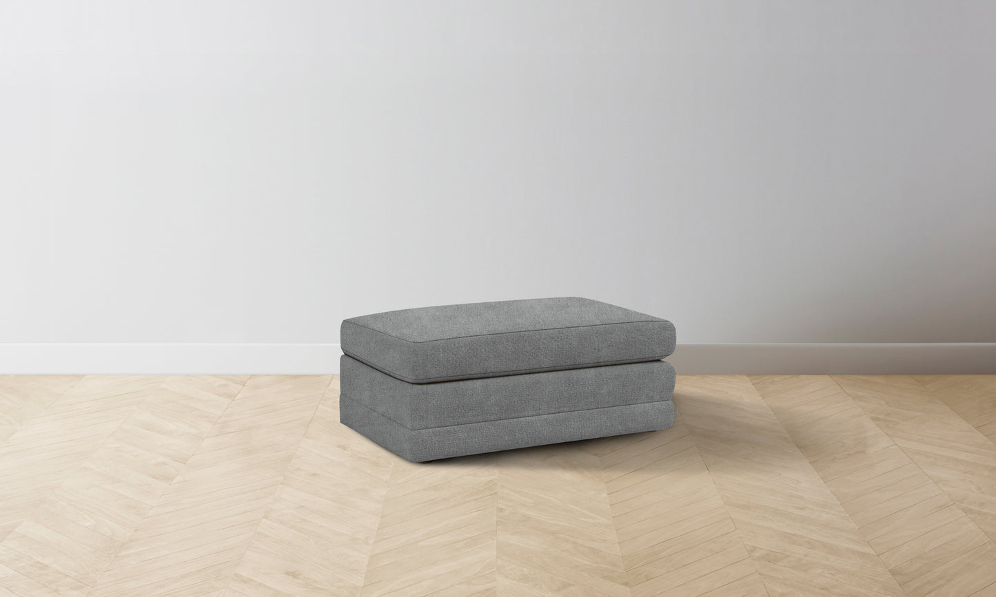 The Warren Ottoman - Performance Melange Weave Night