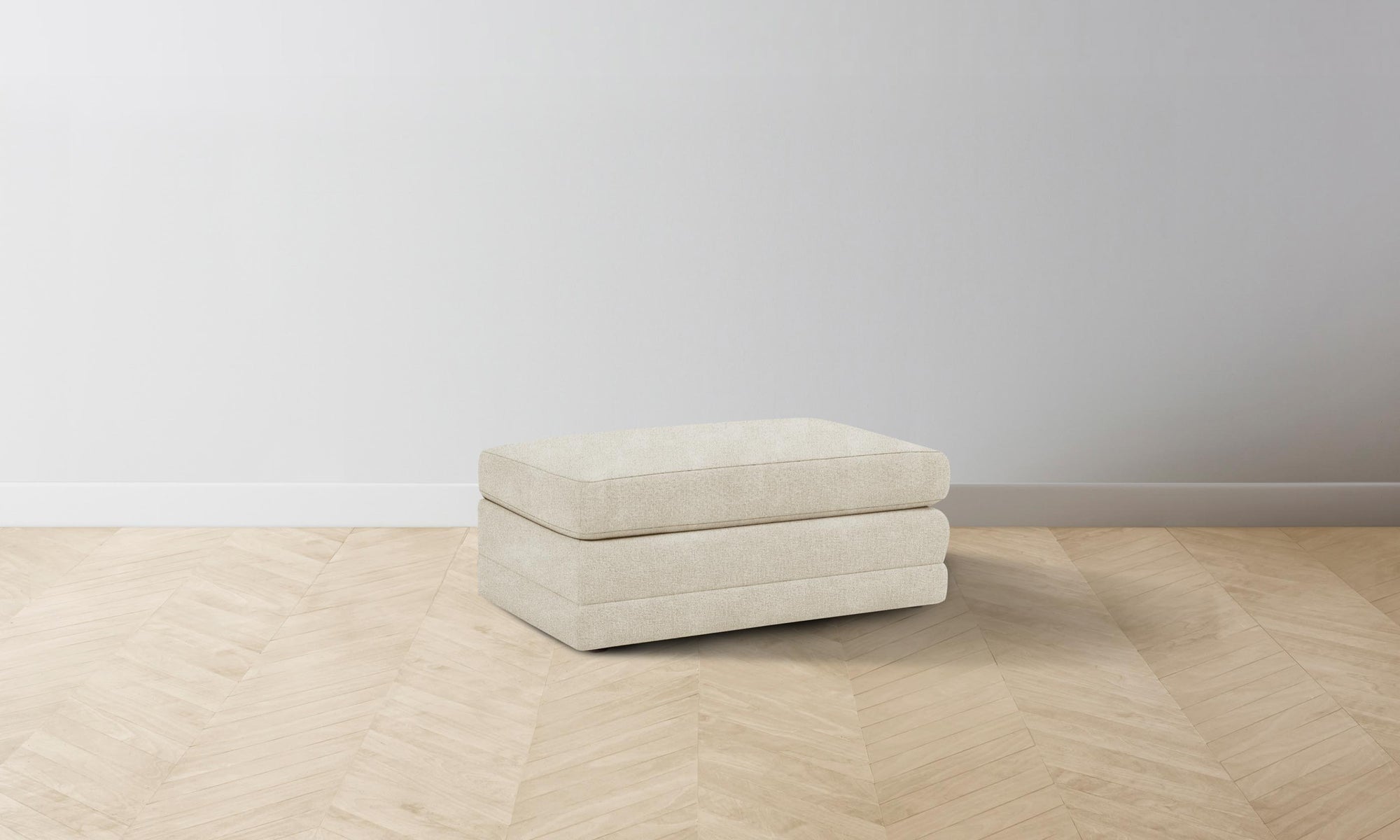 The Warren Ottoman - Performance Mélange Weave Shell