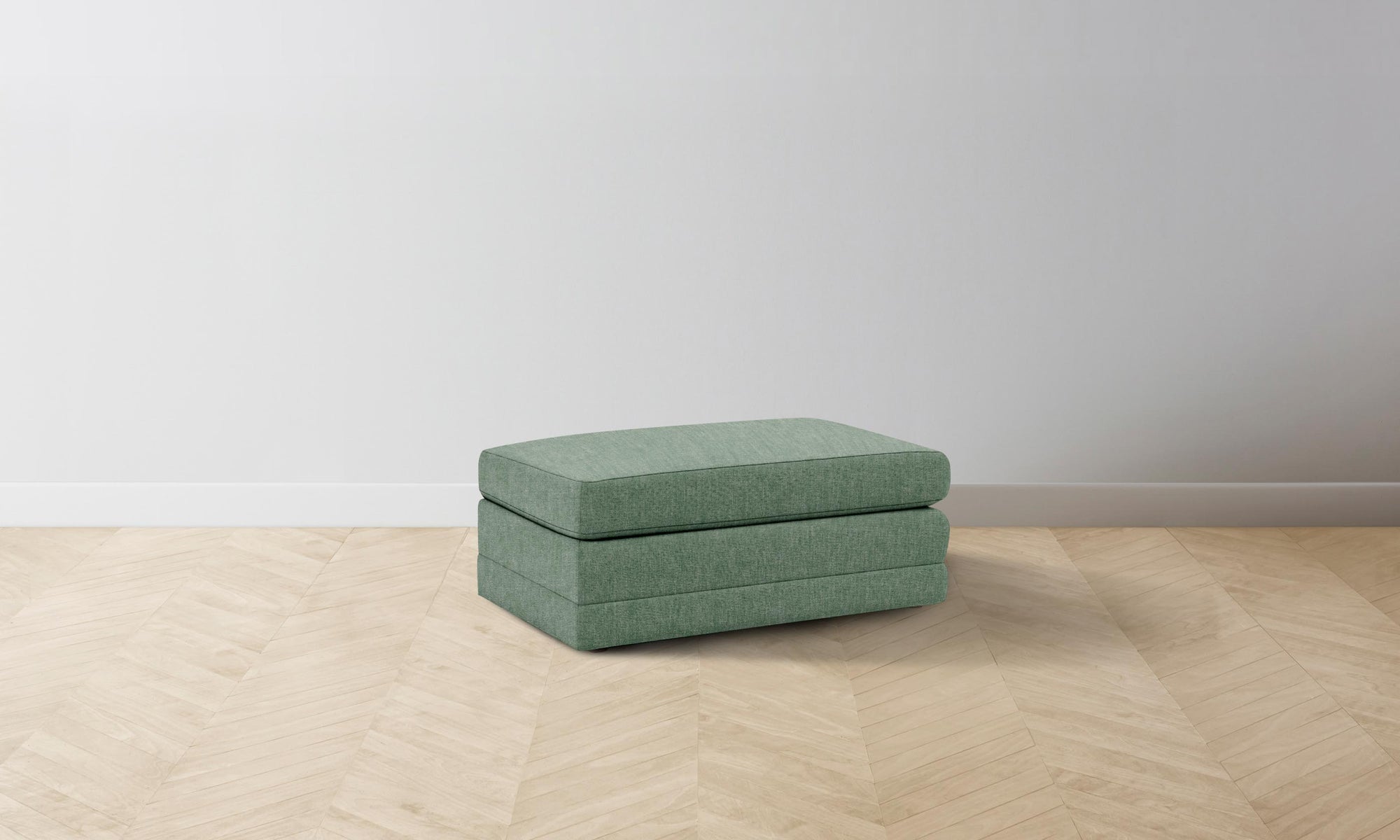 The Warren Ottoman - Performance Stonewashed Linen Aspen