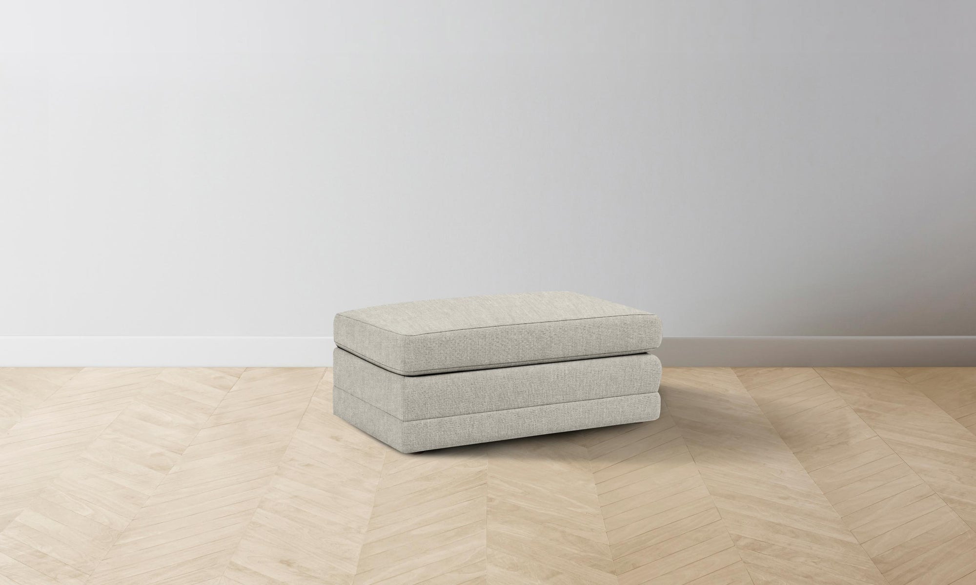 The Warren Ottoman - Performance Stonewashed Linen Dew