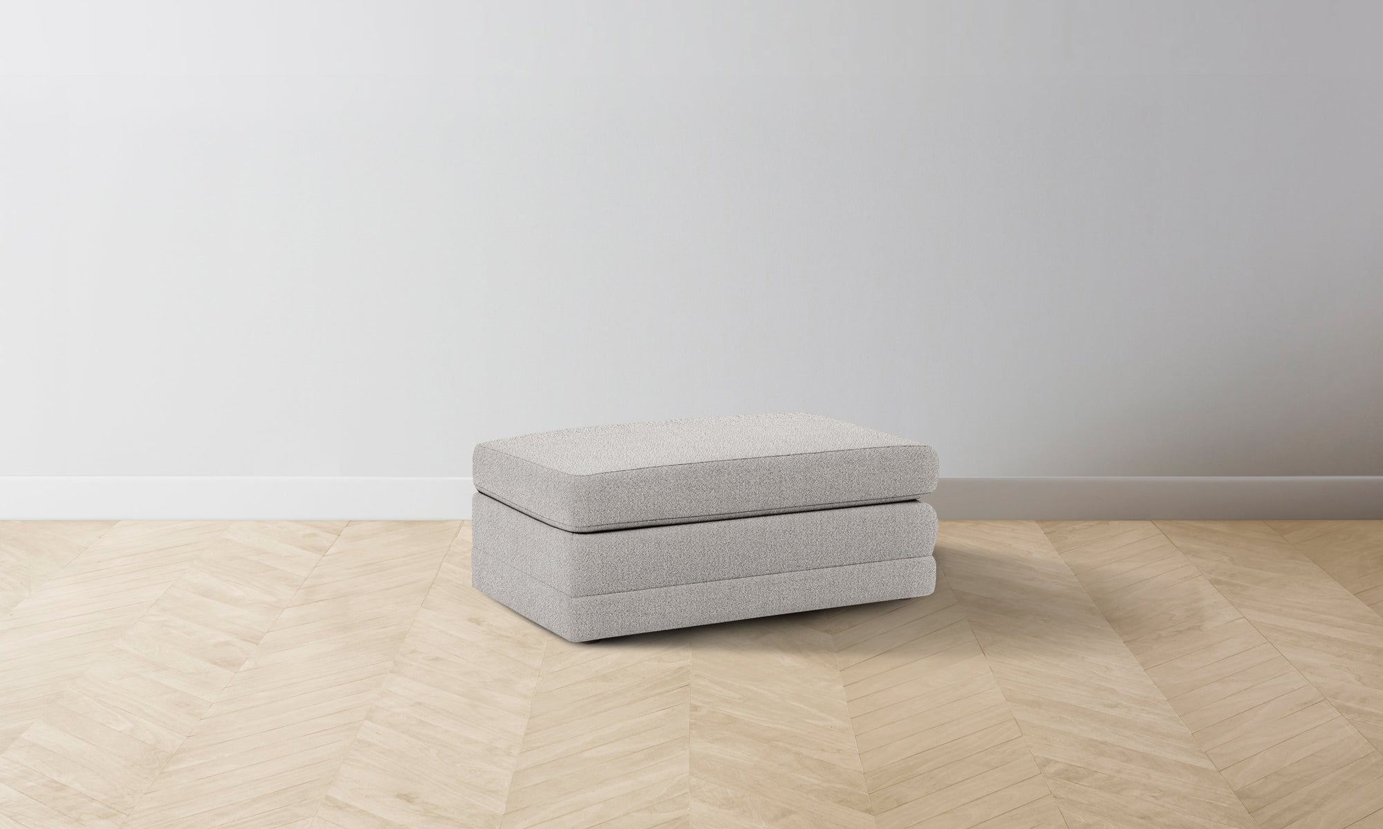 The Warren Ottoman - Performance Textural Weave Breeze