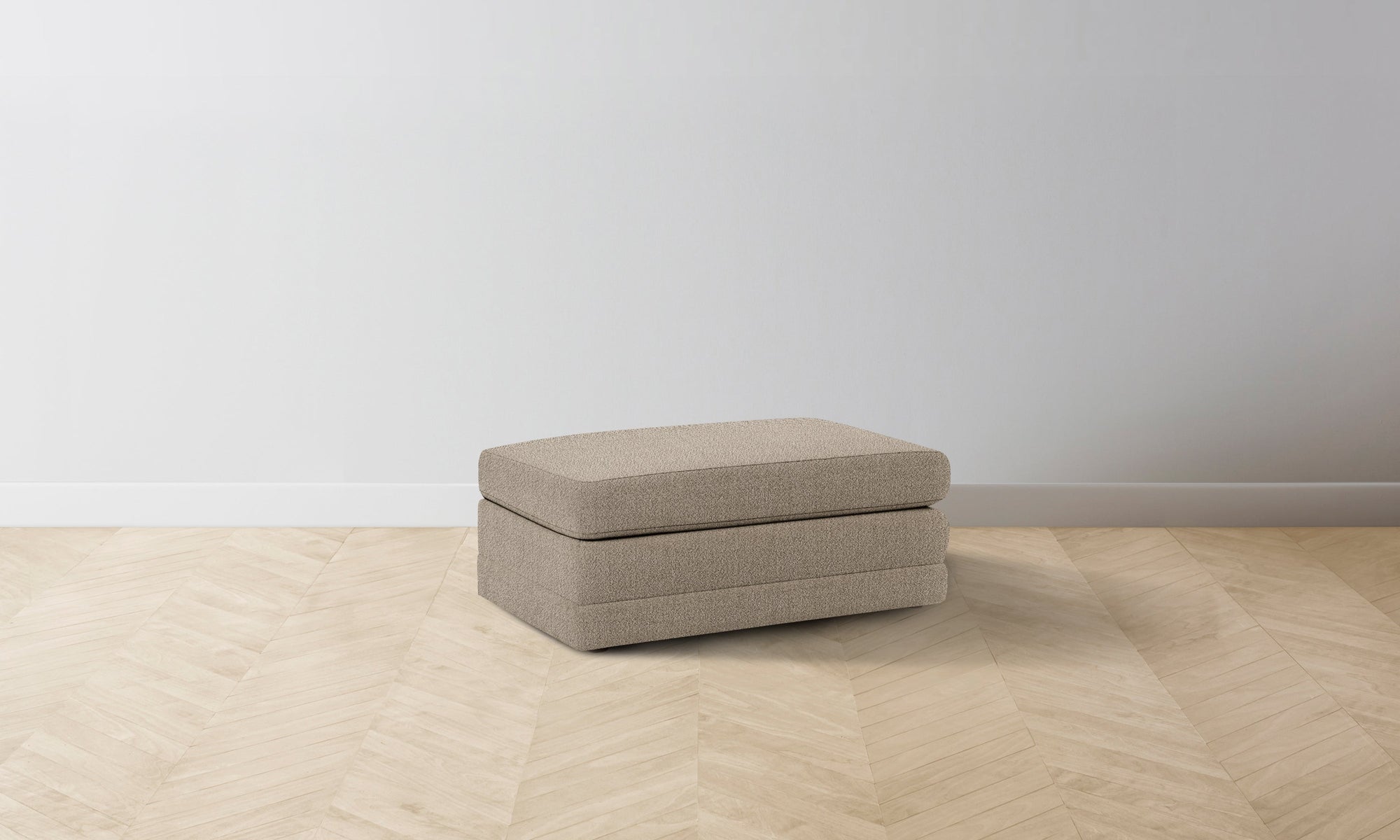 The Warren Ottoman - Performance Textural Weave Earthen