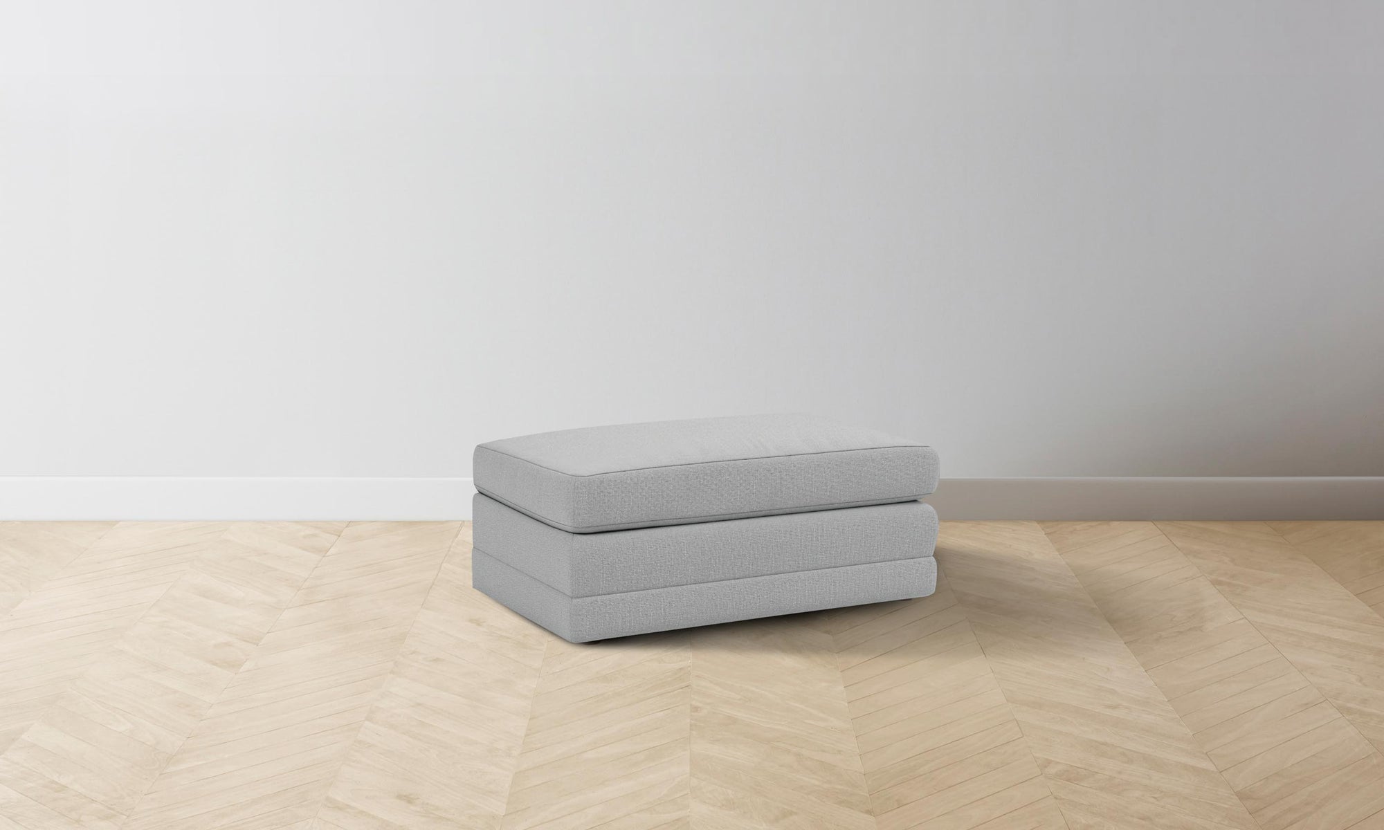 The Warren Ottoman - Performance Linen Weave Cloud