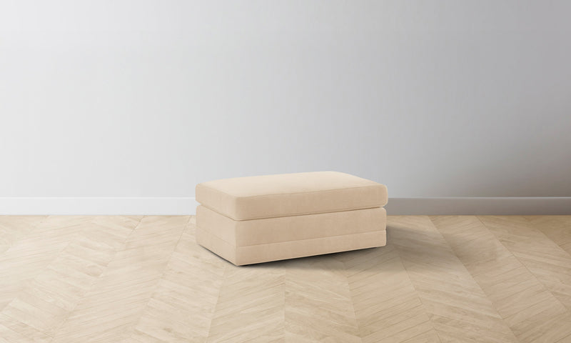 The Warren Ottoman - Performance Velvet Butter