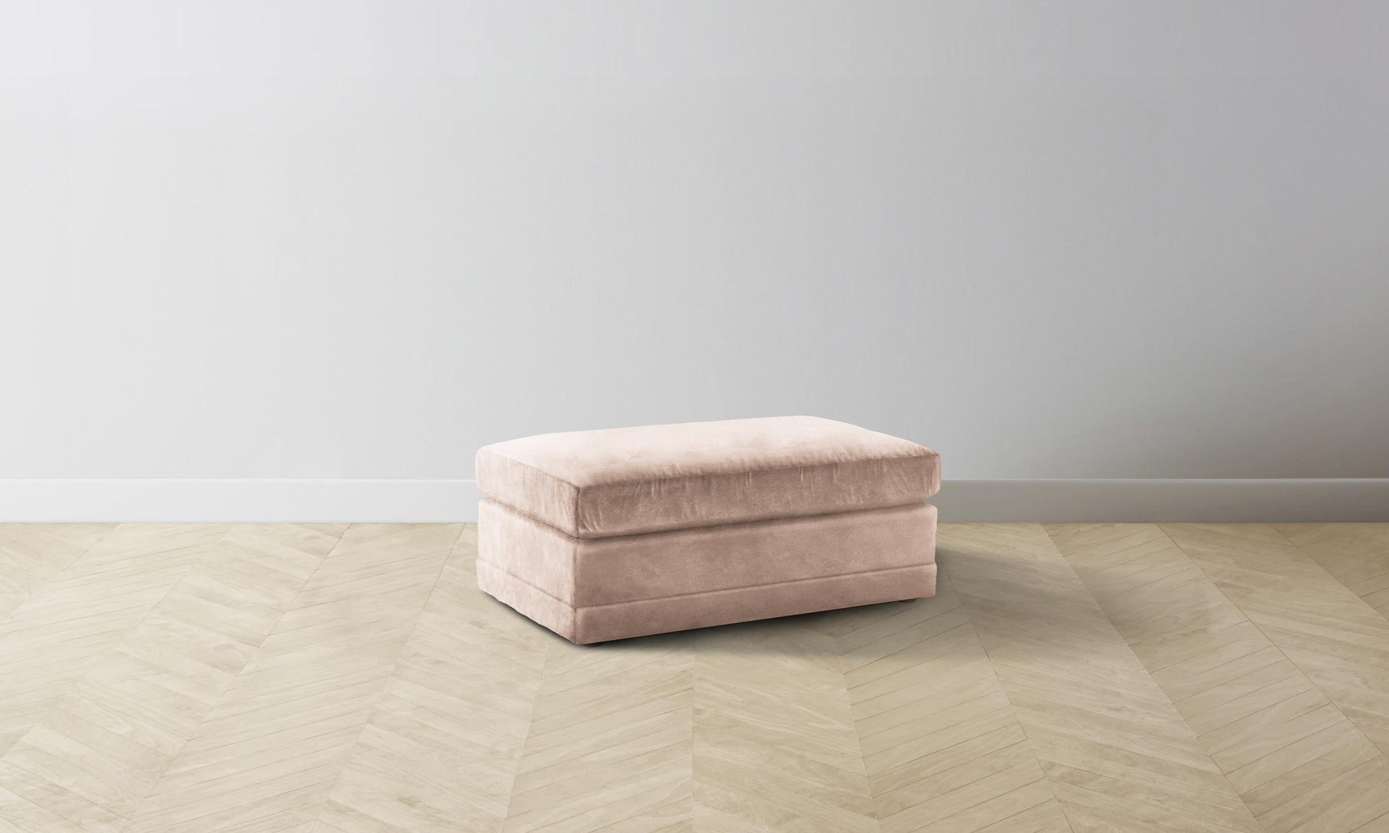 The Warren Ottoman - Performance Velvet Dusty Rose