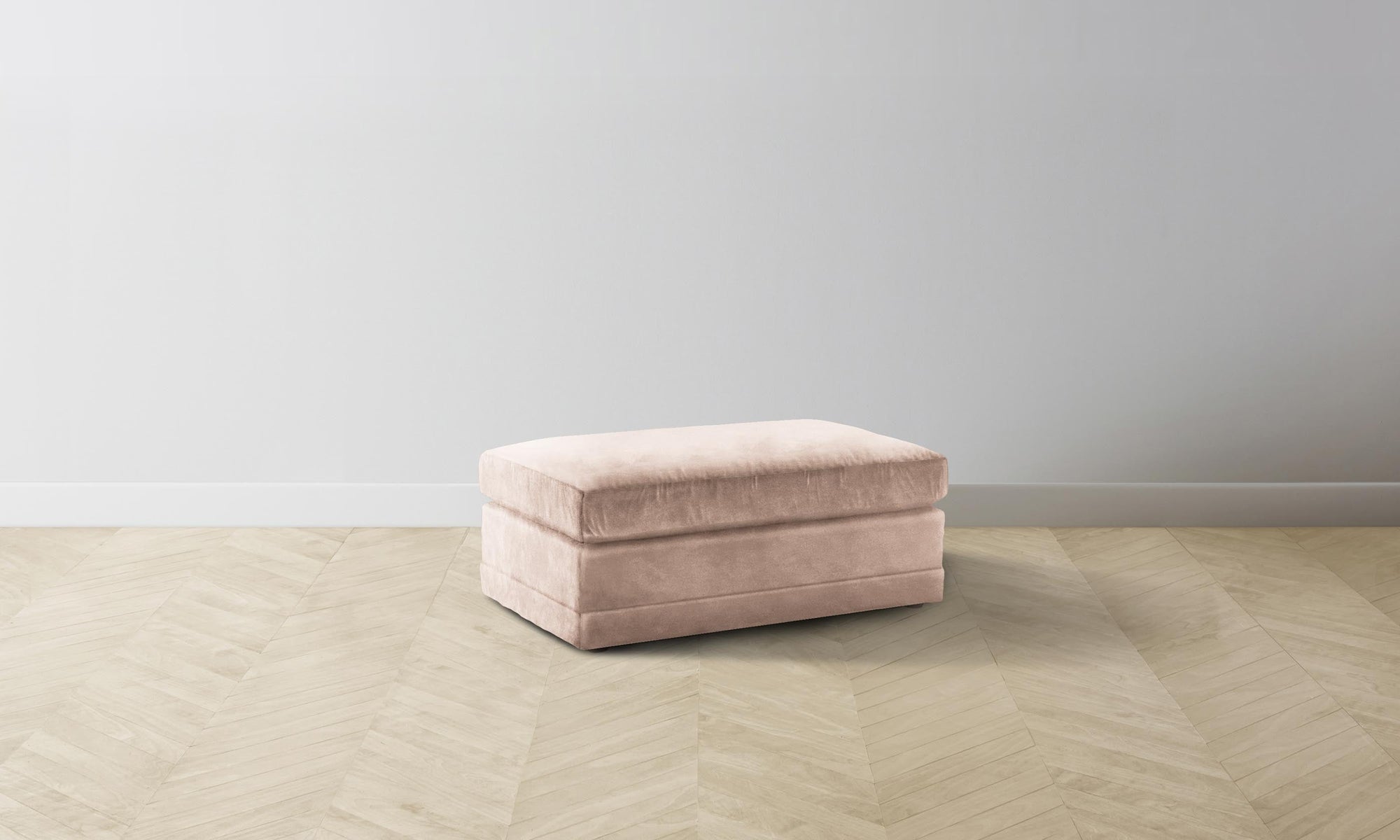 The Warren Ottoman - Performance Velvet Blossom