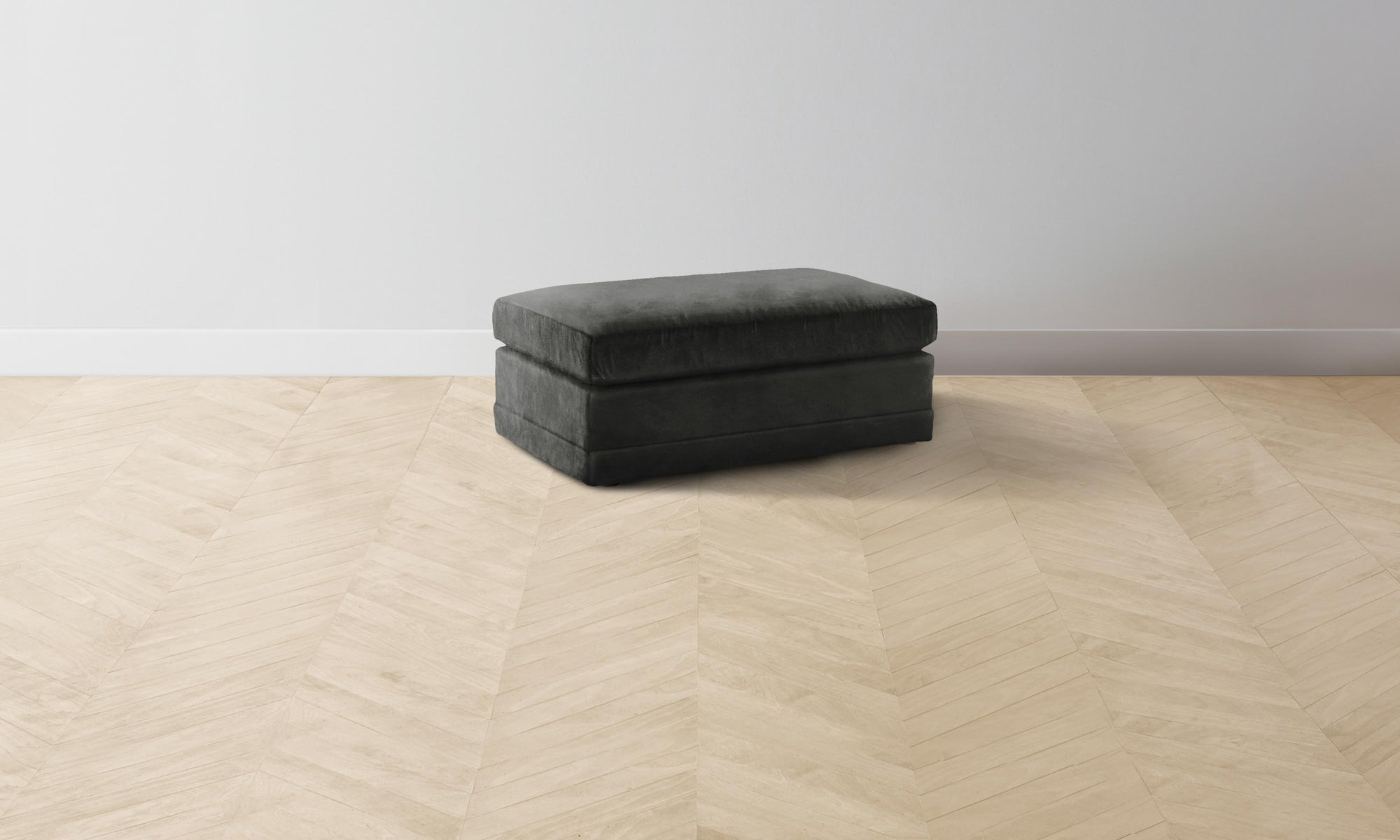 The Warren Ottoman - Performance Velvet Slate