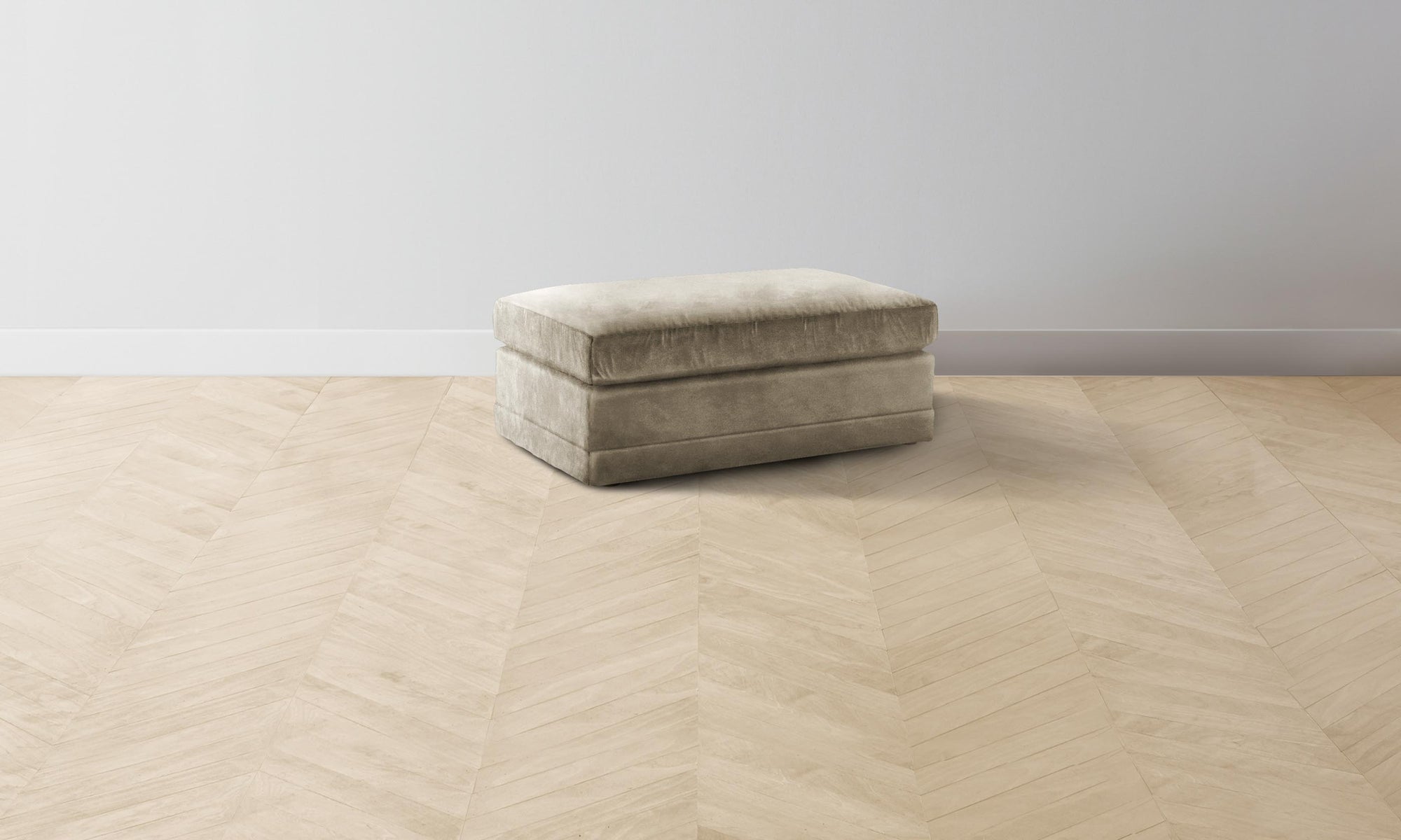 The Warren Ottoman - Performance Velvet Taupe