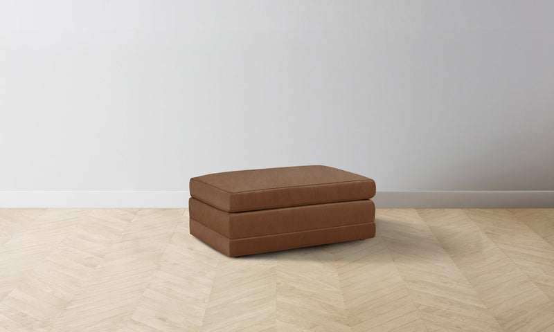 The Warren Ottoman - Tuscan Leather Cognac