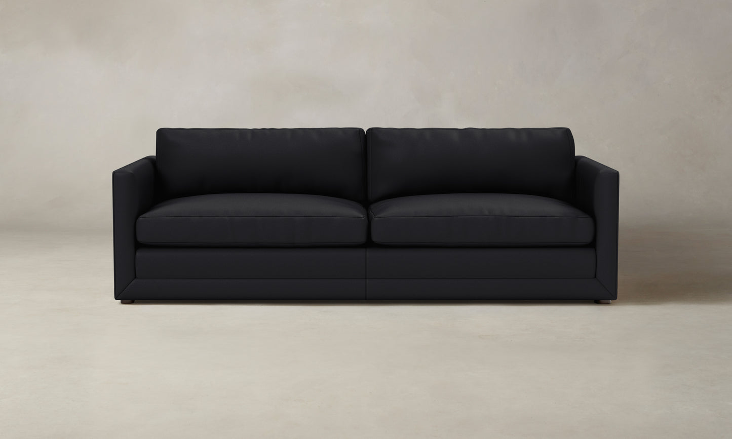 The Warren Sofa - Pebbled Leather Ink