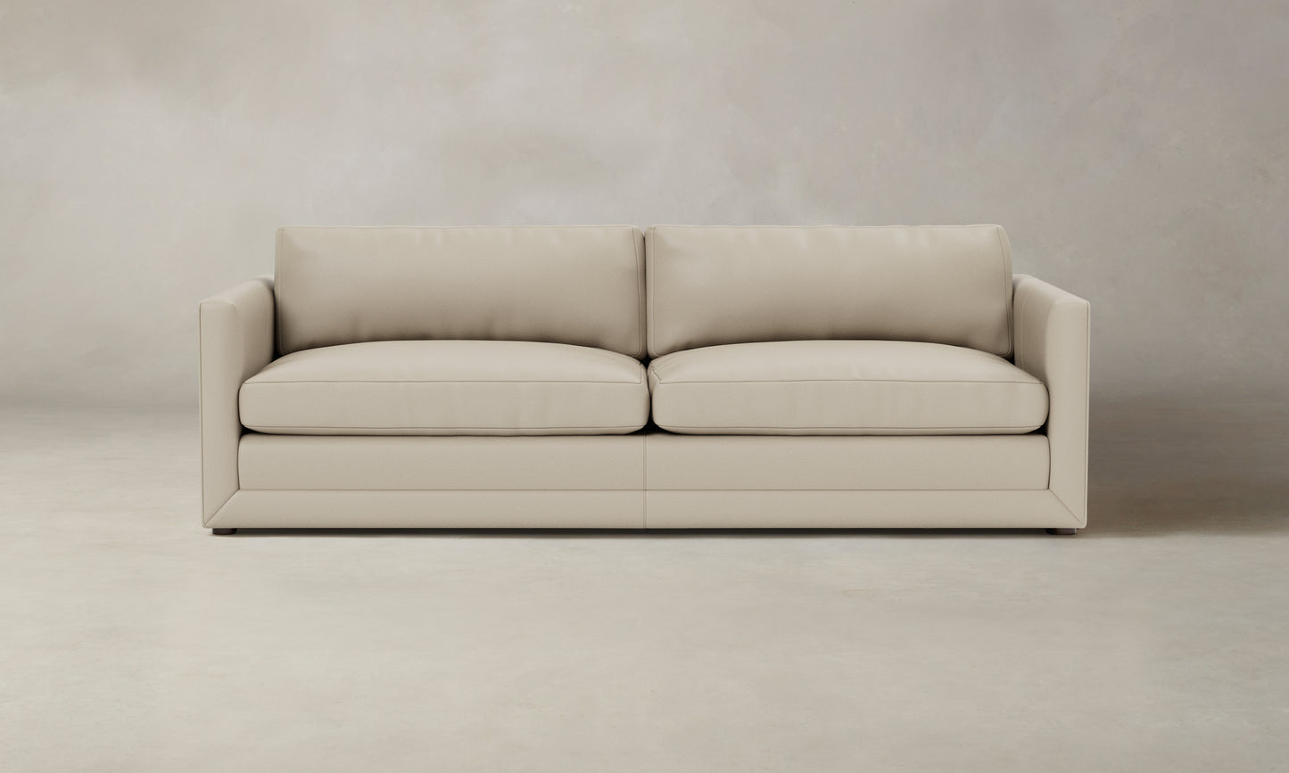 The Warren Sofa - Pebbled Leather Stone