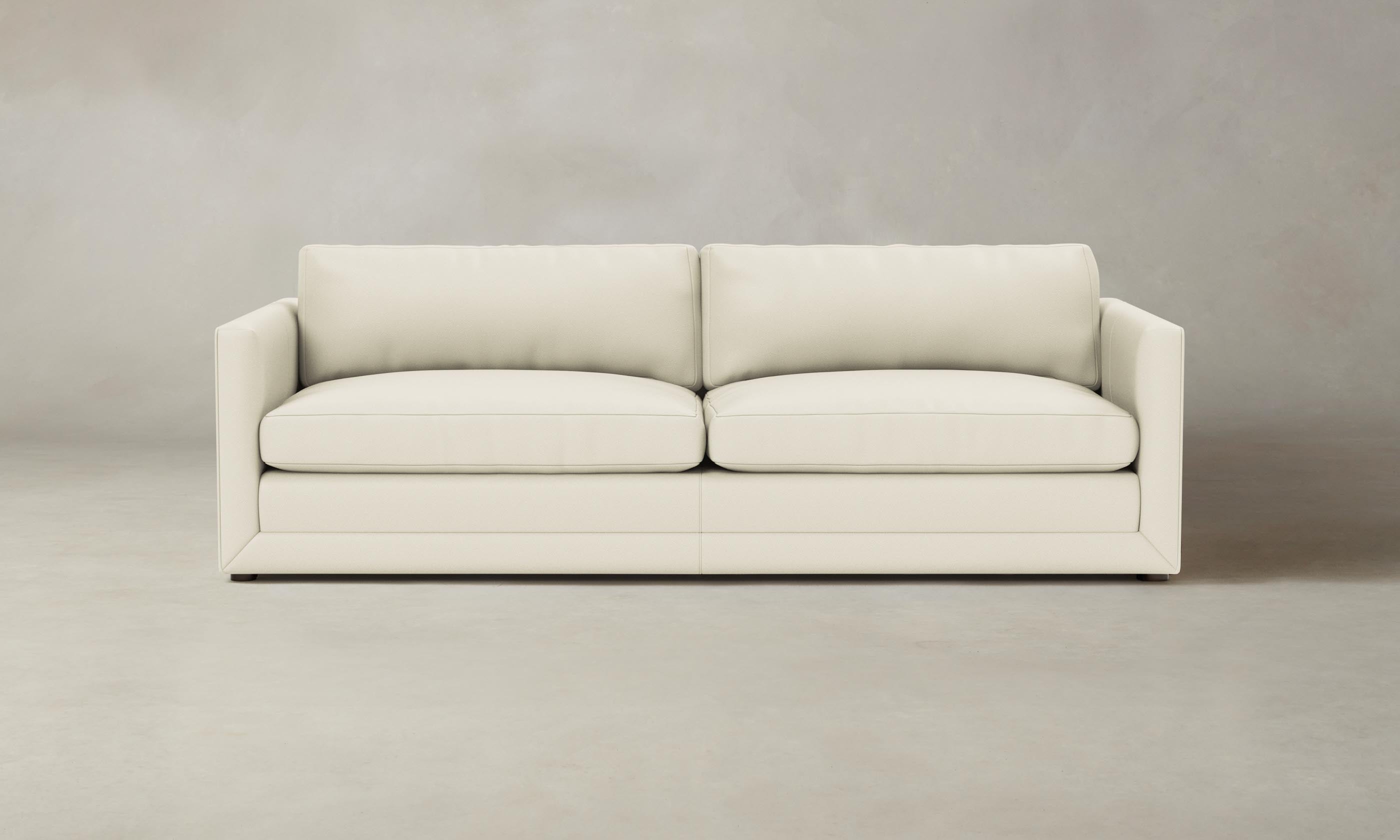 The Warren Sofa - Pebbled Leather Swan – Maiden Home