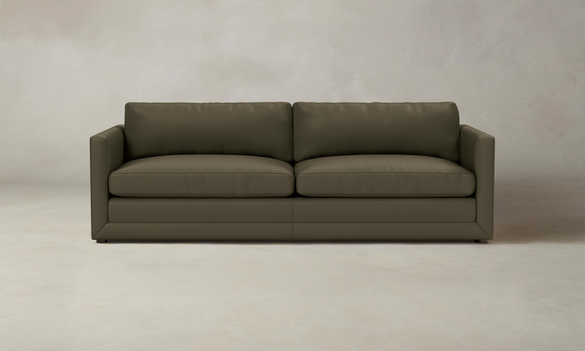 The Warren Sofa - Pebbled Leather Truffle